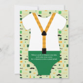 Little Man Baby shower Invitation, St Patricks Day Kaart (Achterkant)