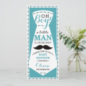 Little Man Baby shower Invitation, Stropdas, Blauw Kaart (Staand voorkant)