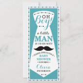 Little Man Baby shower Invitation, Stropdas, Blauw Kaart (Voorkant)