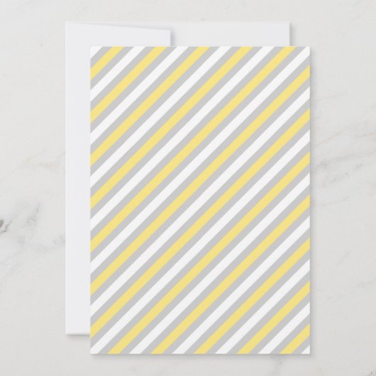 Little Man Baby shower Invitation - Yellow Grey Kaart (Achterkant)