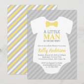 Little Man Baby shower Invitation - Yellow Grey Kaart (Voorkant / Achterkant)