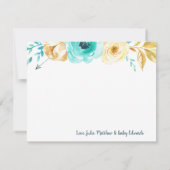 Little Man Baby shower krans Blauwgroen blauw dank Bedankkaart (Achterkant)