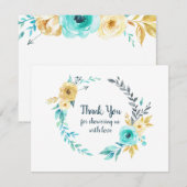 Little Man Baby shower krans Blauwgroen blauw dank Bedankkaart (Voorkant / Achterkant)