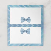 Little Man Baby shower Place Cards – Blue Bow Stro Plaatskaartje (Buitenkant ongevouwen)