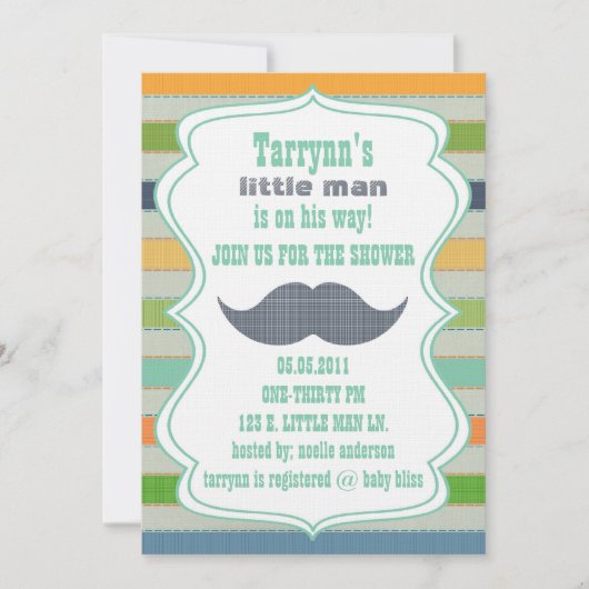 LITTLE MAN Baby shower & uitnodiging van geboorte (Voorkant)