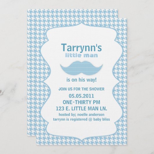 LITTLE MAN Baby shower & uitnodiging van geboorte (Voorkant / Achterkant)