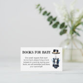 Little man baby shower zwarte smoking boek aanvraa informatiekaartje (Staand voorkant)
