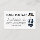 Little man baby shower zwarte smoking boek aanvraa informatiekaartje (Voorkant)