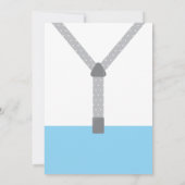 Little Man Baptism Invitation, Baby Blue, Grey Kaart (Achterkant)