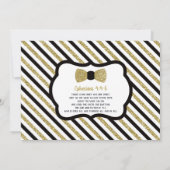 Little Man Baptism Invitation, Black, Gold Kaart (Achterkant)