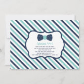 Little Man Baptism Invitation Blue, Aqua Kaart (Achterkant)