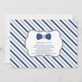 Little Man Baptism Invitation, Blue, Grey Kaart (Achterkant)