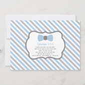 Little Man Baptism Invitation, Blue, Grey Kaart (Achterkant)