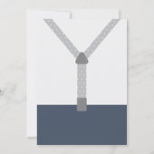 Little Man Baptism Invitation, Navy Blue, Grey Kaart (Achterkant)