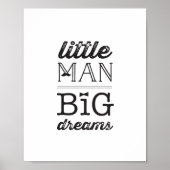 Little Man Big Dreams Classic Boy Baby Nursery Art Poster (Voorkant)