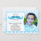 Little Man Birthday First Uitnodiging Mustache bas (Voorkant)
