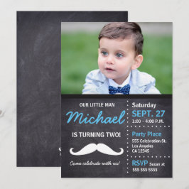 Little Man Birthday Foto Mustache Kaart