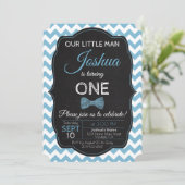 Little Man Birthday Party Invitation Kaart (Staand voorkant)