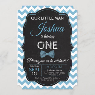 Little Man Birthday Party Invitation Kaart