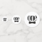 Little Man Black Bow stropdas ONE 1e verjaardagsfe Confetti (Achterkanten)