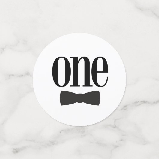 Little Man Black Bow stropdas ONE 1e verjaardagsfe Confetti (Kleine voorkant)