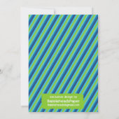 Little Man Blue en Green 1st Birthday Invitation Kaart (Achterkant)