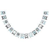 Little Man Blue en Grey Mustache Banner (Alle)