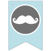 Little Man Blue en Grey Mustache Banner (Eerste vlag)