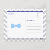 Little Man Bow Navy Blue Grey Boy Baby shower Briefkaart (Achterkant)