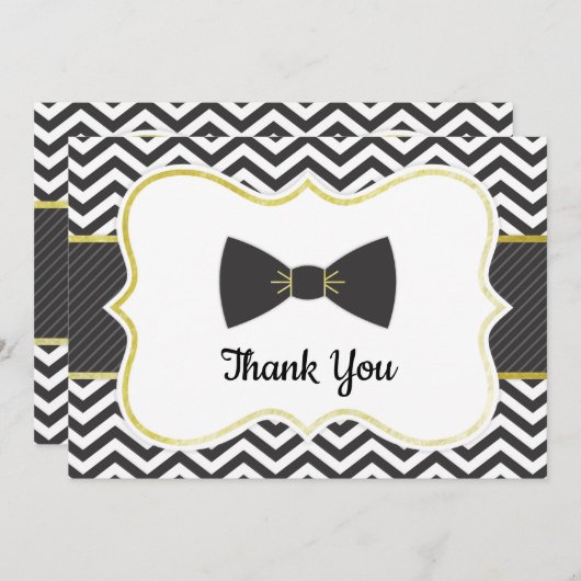 Little Man Bow Stropdas Baby shower Bedankt (Voorkant / Achterkant)