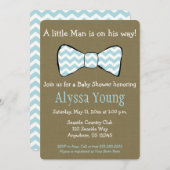 Little Man Bow Stropdas Baby shower Invite Kaart (Voorkant / Achterkant)