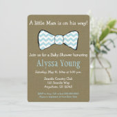 Little Man Bow Stropdas Baby shower Invite Kaart (Staand voorkant)