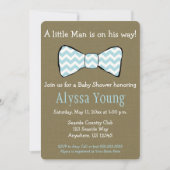 Little Man Bow Stropdas Baby shower Invite Kaart (Voorkant)