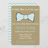 Little Man Bow Stropdas Baby shower Invite Kaart (Voorkant / Achterkant)