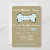 Little Man Bow Stropdas Baby shower Invite Kaart (Voorkant)