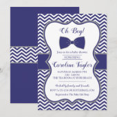 Little Man Bow Stropdas Baby shower Uitnodigingska Kaart (Voorkant / Achterkant)