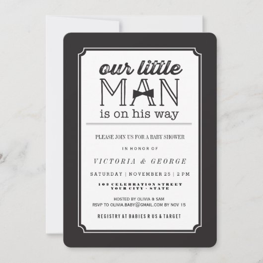 Little Man Bow Stropdas Classic Boy Baby shower In Kaart (Voorkant)