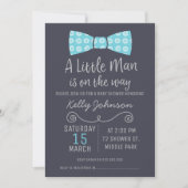Little Man Bow Stropdas Invitation Baby shower Kaart (Voorkant)