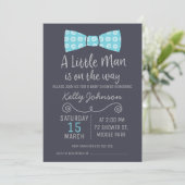 Little Man Bow Stropdas Invitation Baby shower Kaart (Staand voorkant)
