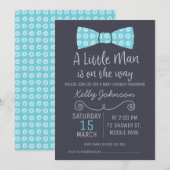Little Man Bow Stropdas Invitation Baby shower Kaart (Voorkant / Achterkant)