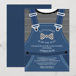 Little Man Bow Stropdas Invitation Baby shower Kaart