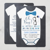 Little Man Bow Stropdas Invitation Baby shower Kaart (Voorkant / Achterkant)