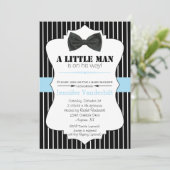 Little Man Bow Stropdas Invitation Baby shower Kaart (Staand voorkant)