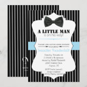Little Man Bow Stropdas Invitation Baby shower Kaart (Voorkant / Achterkant)