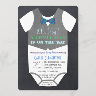 Little Man Bow Stropdas Invitation Baby shower Kaart
