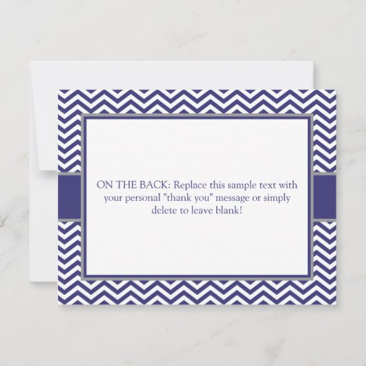 Little Man Bow Stropdas Navy Grey Baby shower Dank Bedankkaart (Achterkant)