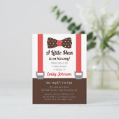 Little Man Bowtie Baby Boy Shower Uitnodigingen (Staand voorkant)