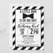 Little Man Bowtie Baby shower Invitation Kaart (Voorkant)