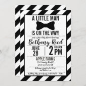 Little Man Bowtie Baby shower Invitation Kaart (Voorkant / Achterkant)