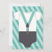 Little Man Boy Baby shower, Grey Blauwgroen Turquo Kaart (Achterkant)